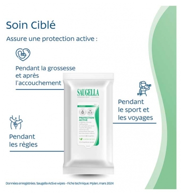 Saugella Expert Protection Active Lingettes Intimes Nettoyantes 15 Lingettes