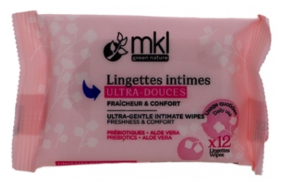 MKL Green Nature Lingettes Intimes Ultra-Douces 12 Lingettes