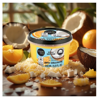 Organic Shop Scrub Corpo Anticellulite Cocco e Arancia 250 ml