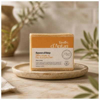 Receitas Antigas Sabonete de Alepo Autêntico 20% 200 g