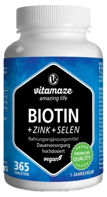 Vitamaze Biotine + Zinc + Sélénium 365 Comprimés