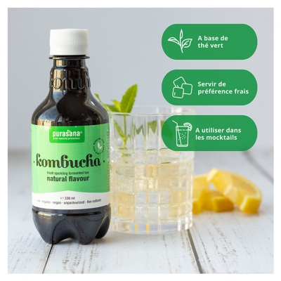 Purasana Kombucha Saveur Naturel Bio 330 ml