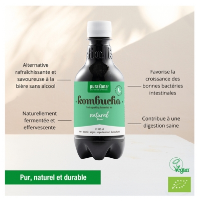 Purasana Kombucha Saveur Naturel Bio 330 ml