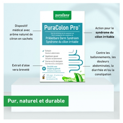 Purasana PuraColon Pro Syndrome du Côlon Irritable 30 Sachets