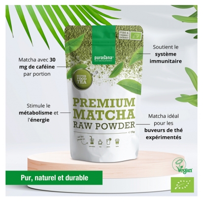 Purasana Super Food Tea Matcha Premium Bio 75 g