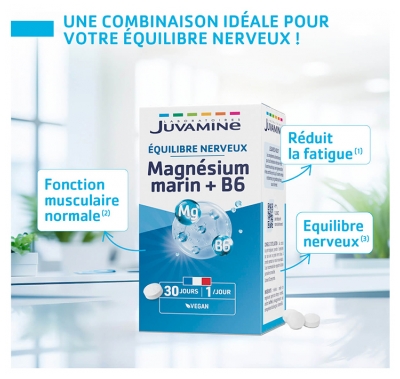 Juvamine Magnésium Marin Vitamine B6 30 Comprimés