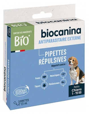 Biocanina Pipetas Repelentes Cães Pequenos 3 Pipetas