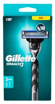 Gillette Mach3 1 Rasoir + Lames de Rasoir 3 Lames