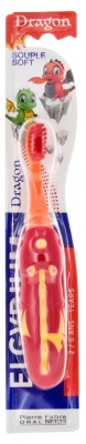 Elgydium Escova de Dentes Dragão 2-6 Anos Macia - Cor: Vermelho e laranja