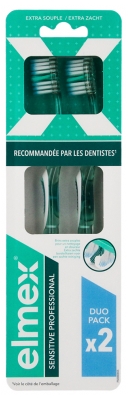 Elmex Sensitive Extra Weiche Zahnbürsten 2er-Pack - Farbe: Blau / Grün