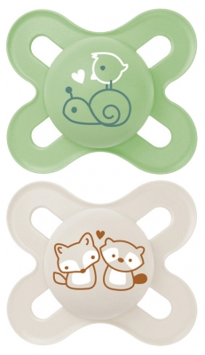 MAM 2 Soothers Original Birth 0-2 Months - Model: Snail and Fox/Raccoon