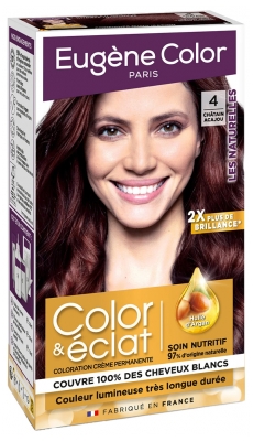 Eugène Color Color & Eclat - Les Naturelles Colore per Capelli Permanente a Lunghissima Durata - Colorare: 4 Mogano castagno