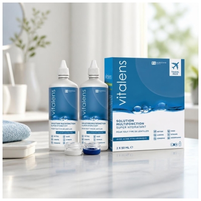 Soluție Multifuncțională Vitalens pentru Lentile de Contact Lot de 2 x 50 ml