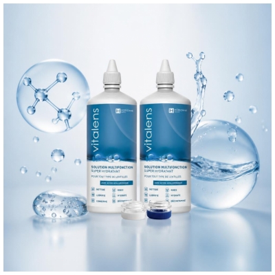Soluție Multifuncțională Vitalens pentru Lentile de Contact Lot de 2 x 50 ml