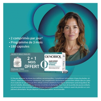 Oenobiol Hair Expert Fortifiant Intégral 2 Mois + 1 Mois Offert
