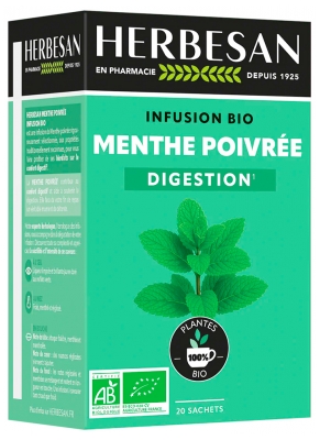 Herbesan Infusion Pepparmynta Bio 20 Påsar