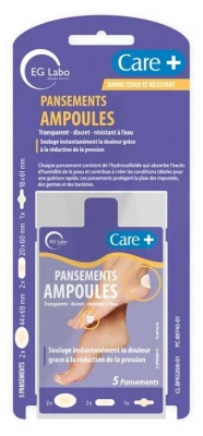 Care+ Pansements Ampoules 5 Pansements 3 Formats