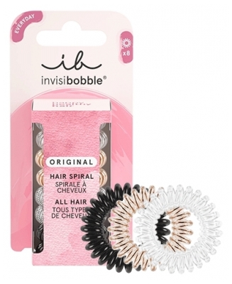 Invisibobble Sæt med hårelastikker Gennemsigtig Sort Metallisk Original Invisibobble x8