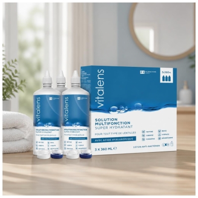 Vitalens Multifunktionel Opløsning til Kontaktlinser Pakke med 3 x 360 ml