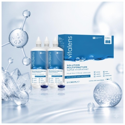 Vitalens Soluzione Multifunzionale per Lenti a Contatto Morbide 3 x 360 ml