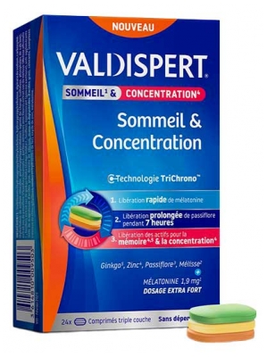 Valdispert Søvn & Koncentration 24 Triple-Layer Tabletter