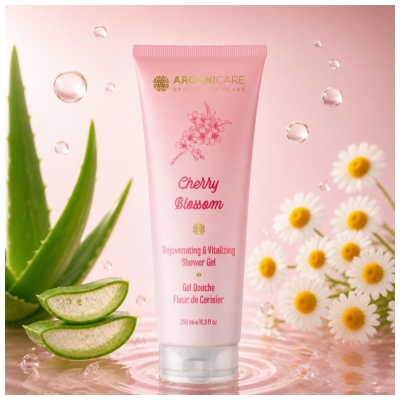 Arganicare Gel za prhanje Cvet češnje 250 ml