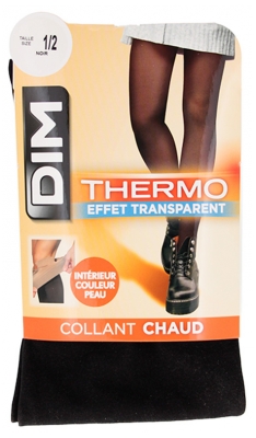 DIM Thermo Panty met Transparant Effect Zwart 1 Paar