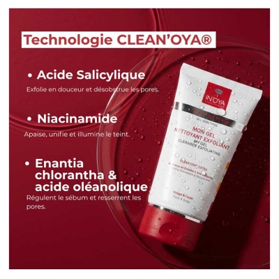 In'Oya Clean'Oya Extra Mon Gel Nettoyant Exfoliant Visage et Corps Tous Types de Peaux 150 ml