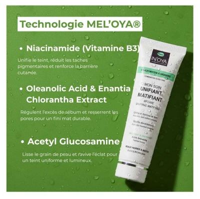 In'Oya Mon Soin Unifiant & Matifiant pour Peaux Noires & Mates Mixtes à Grasses 50 ml