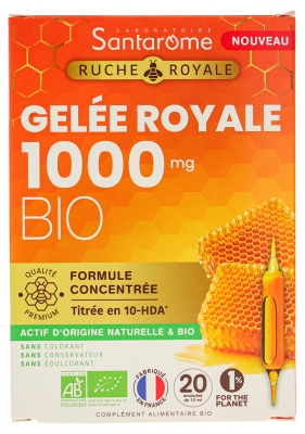 Santarome Bienenstock Royale Gelee Royale 1000 mg Bio 20 Ampullen