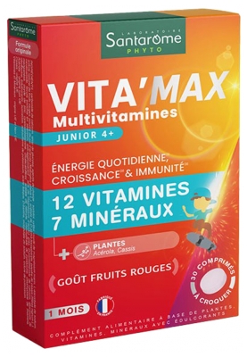 Santarome Vita'Max Multivitamines Junior 4+ 30 Comprimés à Croquer