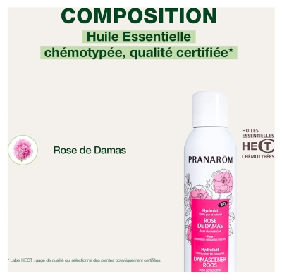 Pranarôm Hydrolat Rose De Damas Bio 150 ml