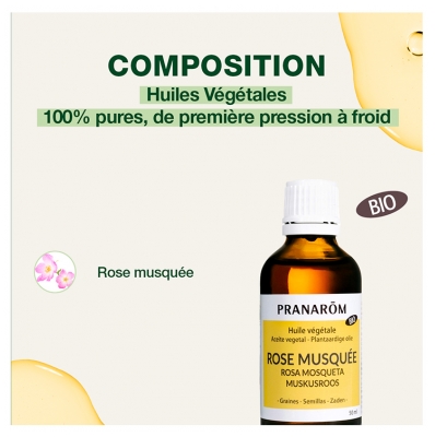 Pranarôm Huile Végétale Rose Musquée Bio 50 ml