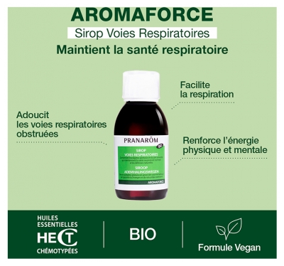 Pranarôm Aromaforce Sirop Voies Respiratoires Bio 150 ml