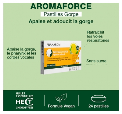 Pranarôm Aromaforce Pastilles Gorge 24 Pastilles