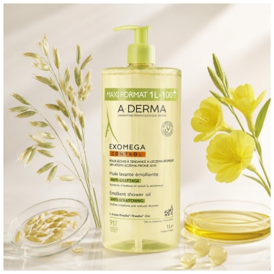 Ulei de Spălare Emolient Anti-Mâncărime A-DERMA Exomega Control 1L