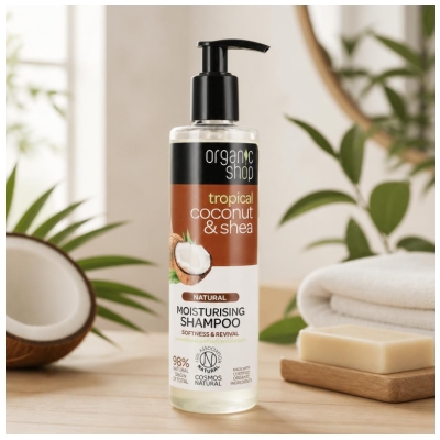 Organic Shop Natürliches Feuchtigkeitsspendendes Shampoo Kokosnuss & Shea 280 ml