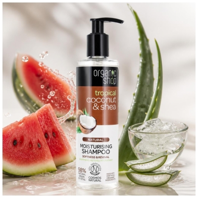 Organic Shop Natürliches Feuchtigkeitsspendendes Shampoo Kokosnuss & Shea 280 ml
