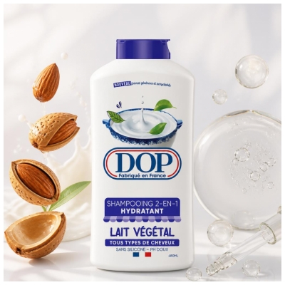 Șampon Hidratant 2în1 Dop cu Lapte Vegetal pentru Toate Tipurile de Păr 480 ml
