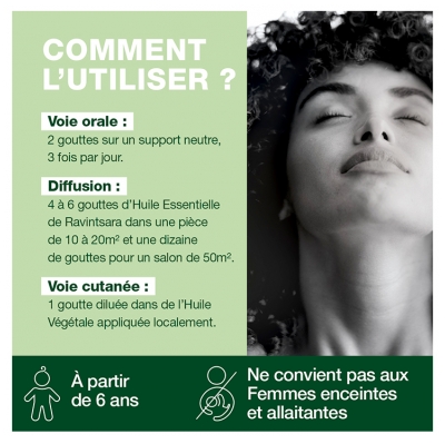 Pranarôm Huile Essentielle Ravintsara (Cinnamomum camphora CT cinéole) 10 ml