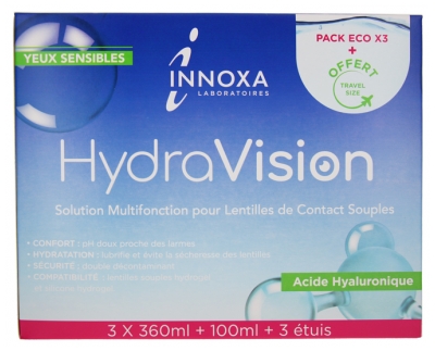 Laboratoire Innoxa Solución Multifunción Para Lentes de Contacto Blandas Eco Pack 3 x 360 ml + 100 ml