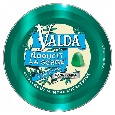 Gume Valda Fără Zahăr Calmează Gâtul Aromă de Mentă Eucalipt 140 g