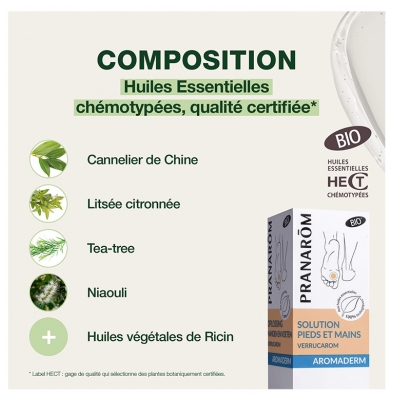 Pranarôm Aromaderm Solution Pieds et Mains 10 ml