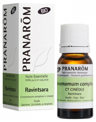 Pranarôm Bio Aceite Esencial de Ravintsara (Cinnamomum camphora QT cineol) 10 ml