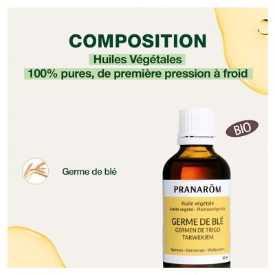 Pranarôm Huile Végétale Germe de Blé Vierge 50 ml
