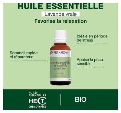Pranarôm Huile Essentielle Lavande Vraie (Lavandula angustifolia) Bio 30 ml