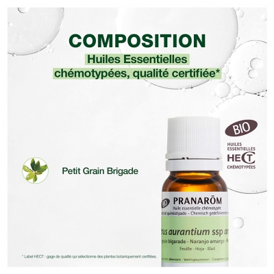 Pranarôm Huile Essentielle Petit Grain Bigarade (Citrus aurantium ssp amara) Bio 10 ml