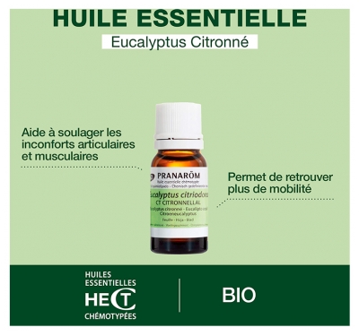 Pranarôm Huile Essentielle Eucalyptus Citronné (Eucalyptus citriodora) Bio 10 ml