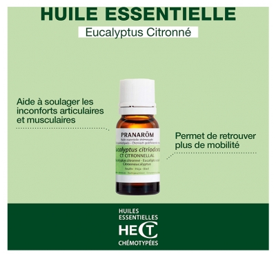 Pranarôm Huile Essentielle Eucalyptus Citronné (Eucalyptus citriodora) 10 ml
