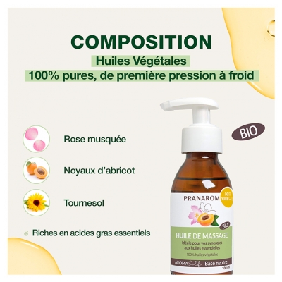 Pranarôm Huile de Massage Base Neutre Bio 100 ml